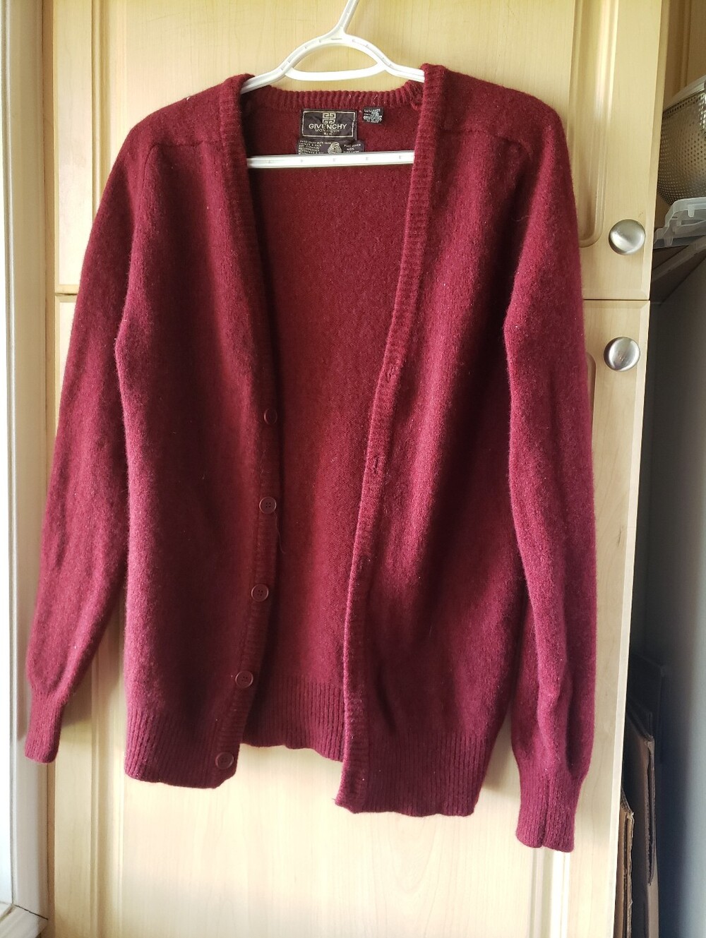 Givenchy Deep Burgundy Women's Button-Front Cardigan
